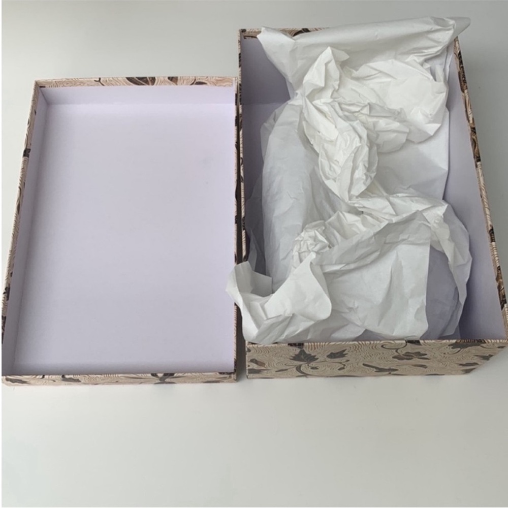 Ulla Johnson Beige Brown Floral Printed Shoe Box Tissue - Picture 8 of 8